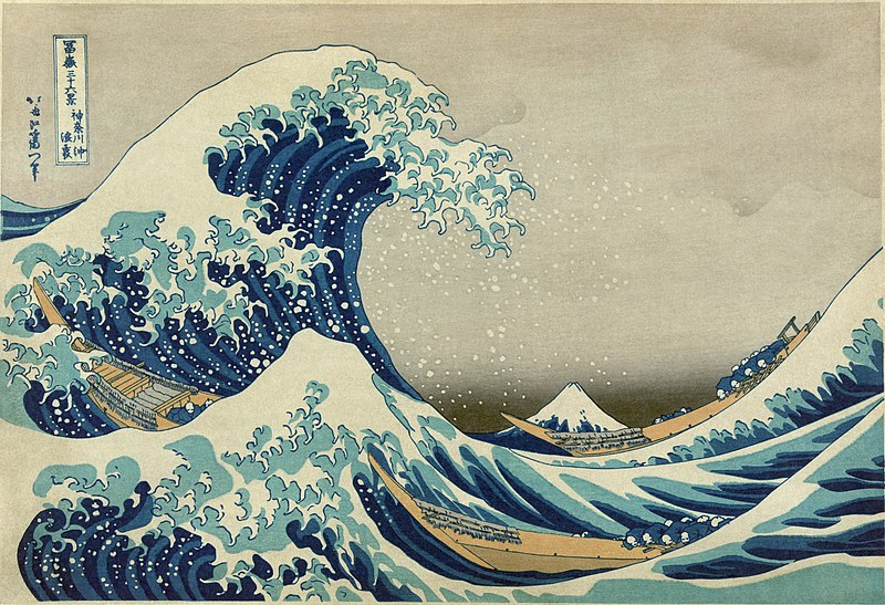 Hokusai's most popular print, The Great Wave off Kanagawa.