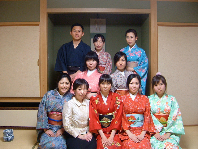 KCP students posing in kimonos.