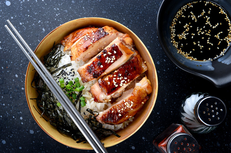 Teriyaki chicken grill with rice