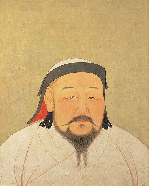 A painting of Shizu, better known as Kublai Khan, as he would have appeared in the 1260s (although this painting is a posthumous one executed shortly after his death in February of 1294, by a Nepalese artist and astronomer Anige).