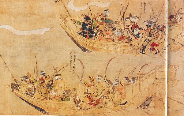 Image of Samurai ships, detail from theMōko Shūrai Ekotoba hand scrolls.