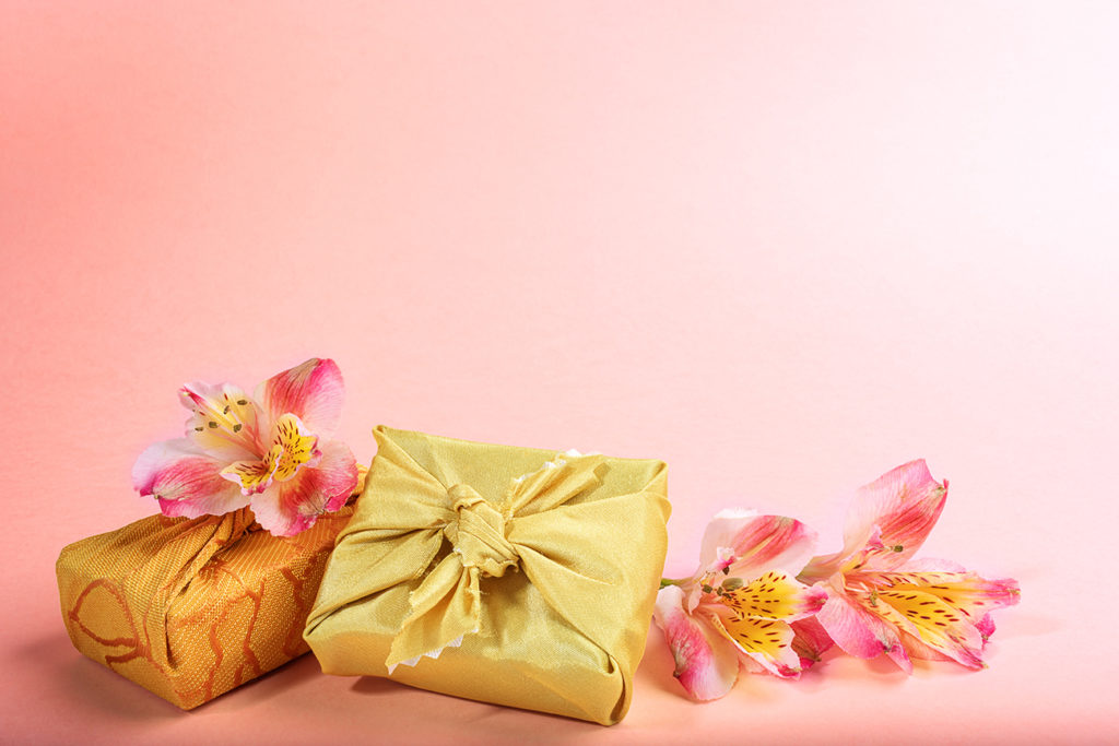 Furoshiki wrapped presents