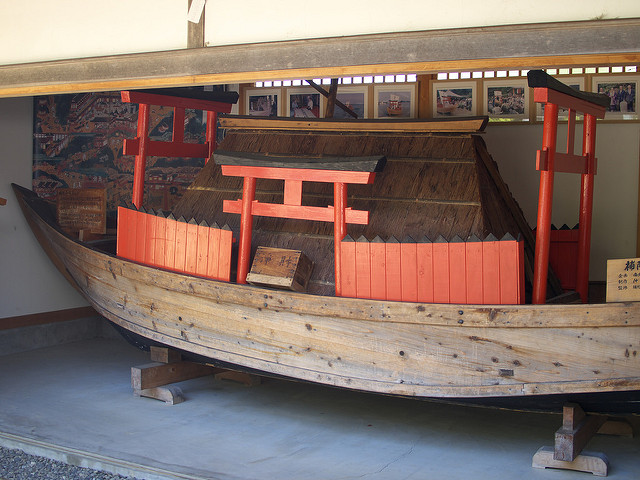Boat used in Fudaraku Tokai ritual, Japan.