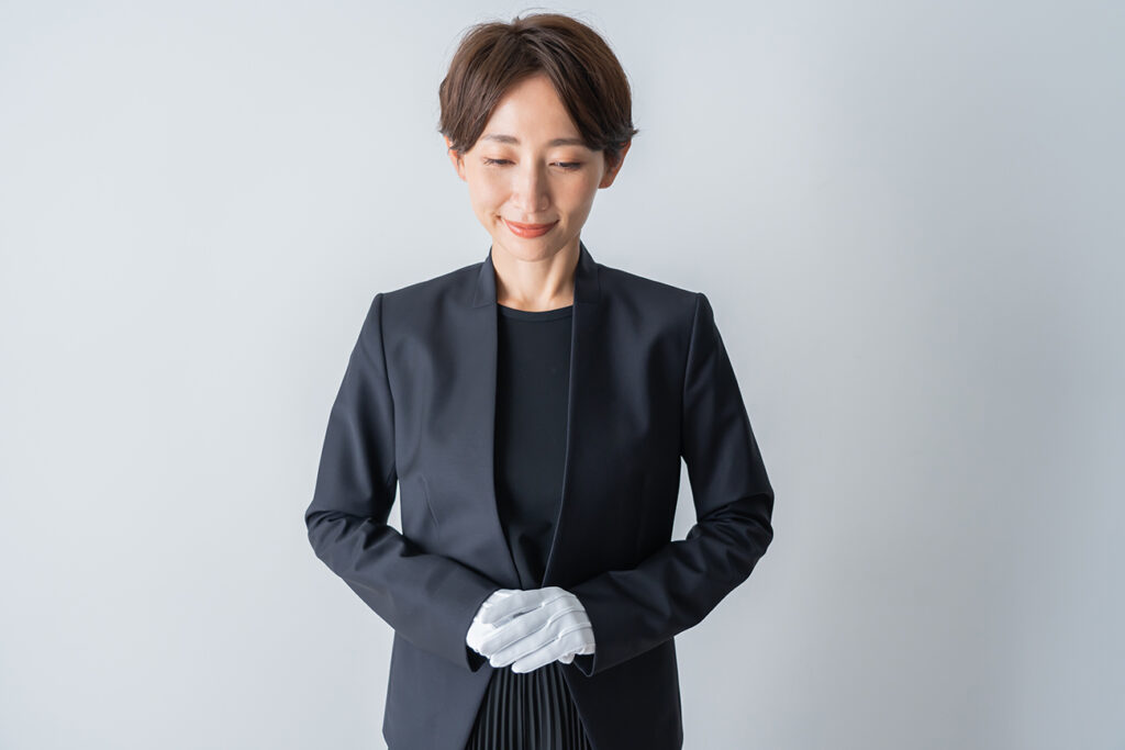 Cute Japanese woman in a suit